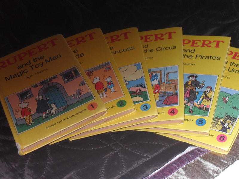 Rupert Little Bear Library yellow books x 6