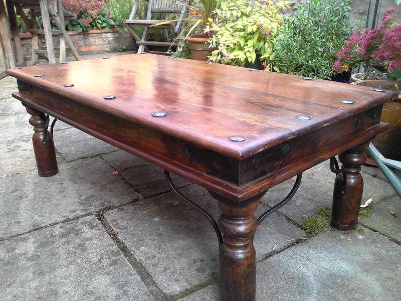 rustic hardwood coffee table