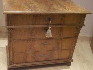 Rustic pine table with drawer - probably mid Victorian