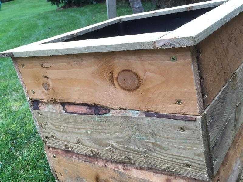 Rustic wooden planters