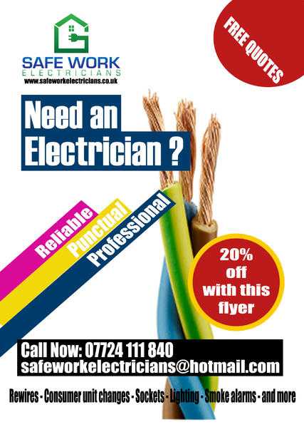 Safe Work Electricians Available In London, Free Quotes, Call Now