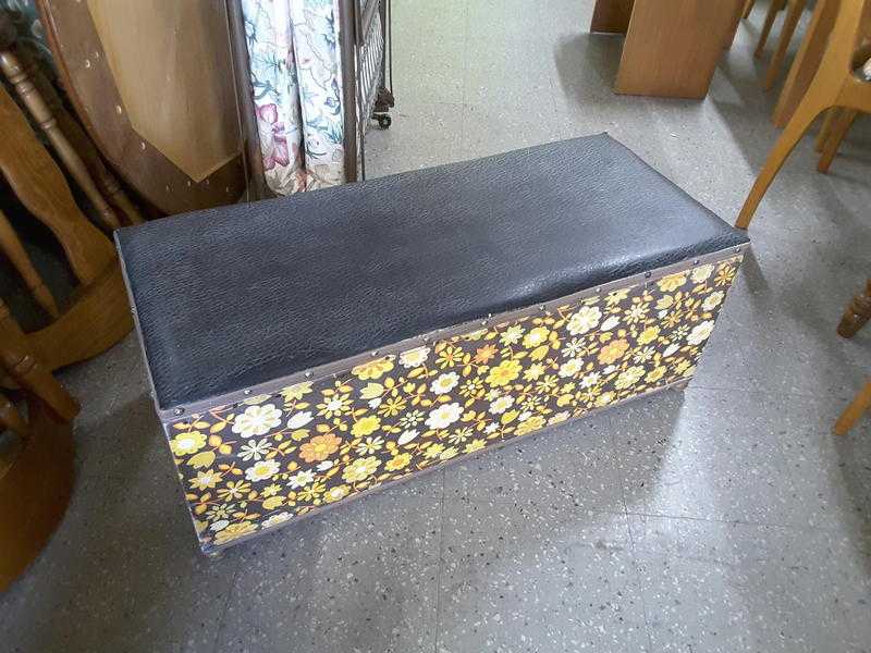 SALE NOW ON Retro Blanket Box With Leather Top For Reupholstery Project- Local Delivery 19