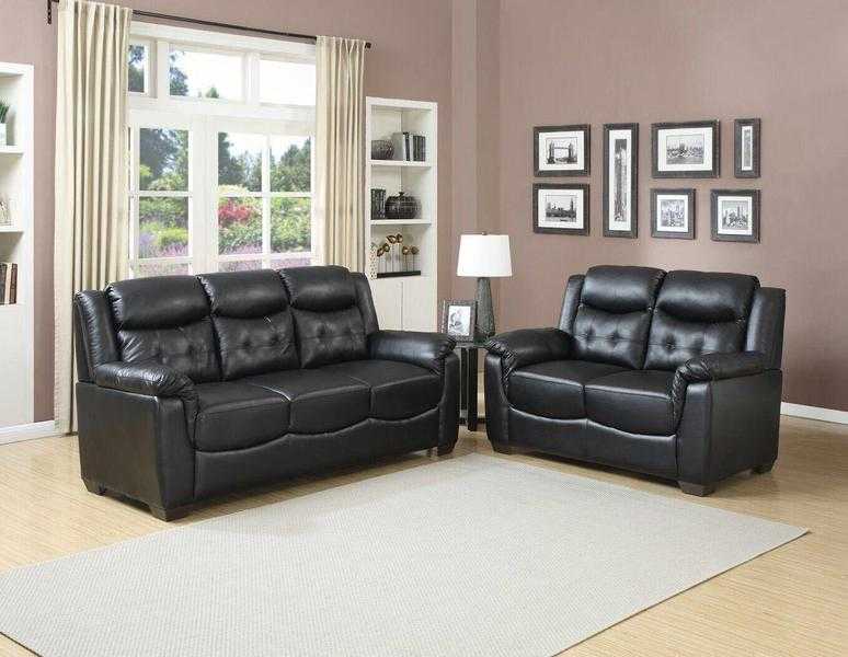 SALLY SOFA 3  2 SEATER BONDED LEATHER BRAND NEW AVAILABLE IN BLACK amp BROWN