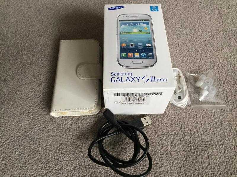 Samsung GALAXY S 3 mini, boxed with a case