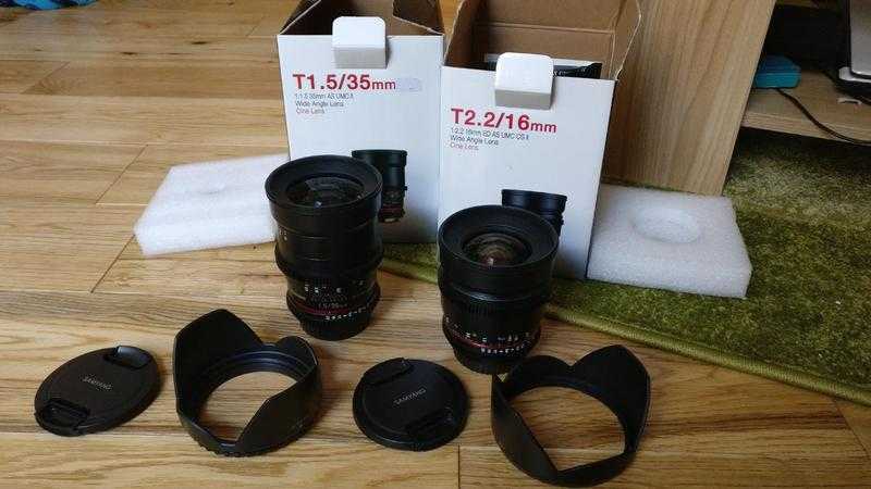 Samyang VDSLR 16mm amp 35mm Cine lense (Canon fit)  Filter Package