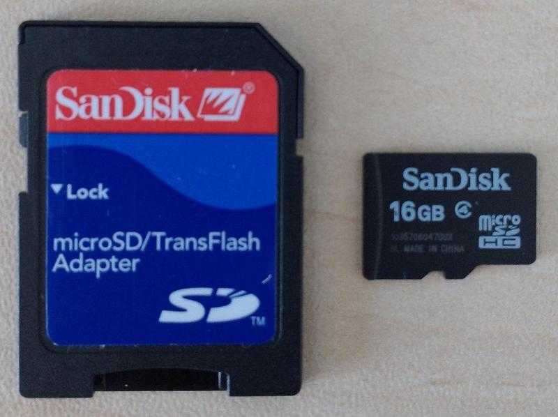 SanDisk 16GB MicroSDHC Card with Adapter