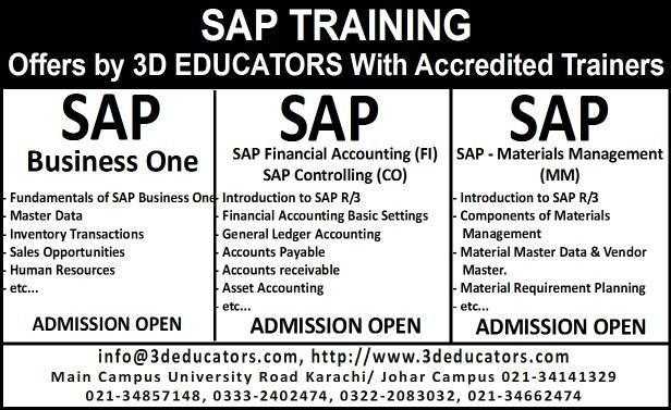 Sap Training Offers By 3D Educators