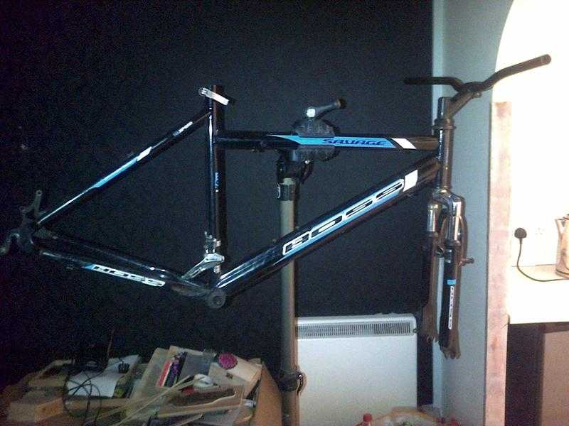 savage boss bike frame with the forks