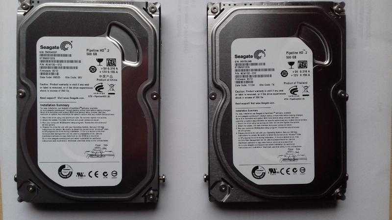 Seagate Pipeline HD 2  500GB Sata Hard Drives Formatted and ready to use 15 each or 25 for both.