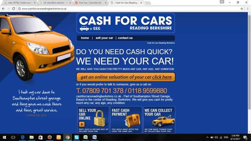 Sell your car for cash in Reading