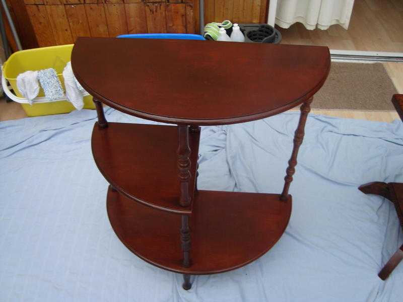 SEMI-ROUND MAHOGANY STYLE TABLE