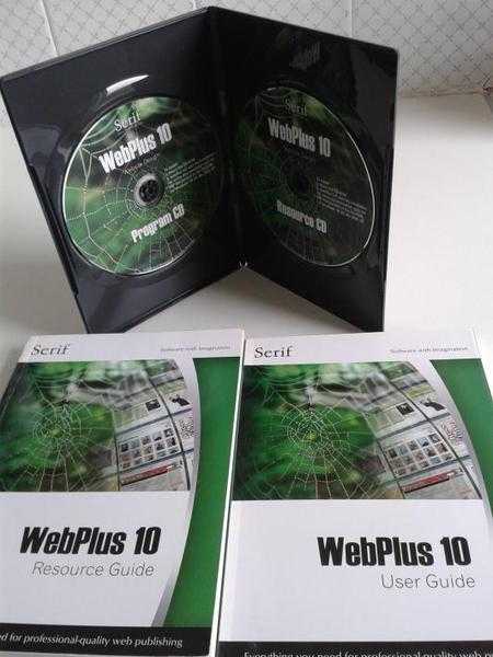 Serif WebPlus 10 Software. 2 CDs amp Instruction Book amp Resource Book