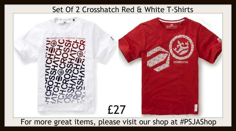 Set Of 2 Crosshatch Red amp White T-Shirts