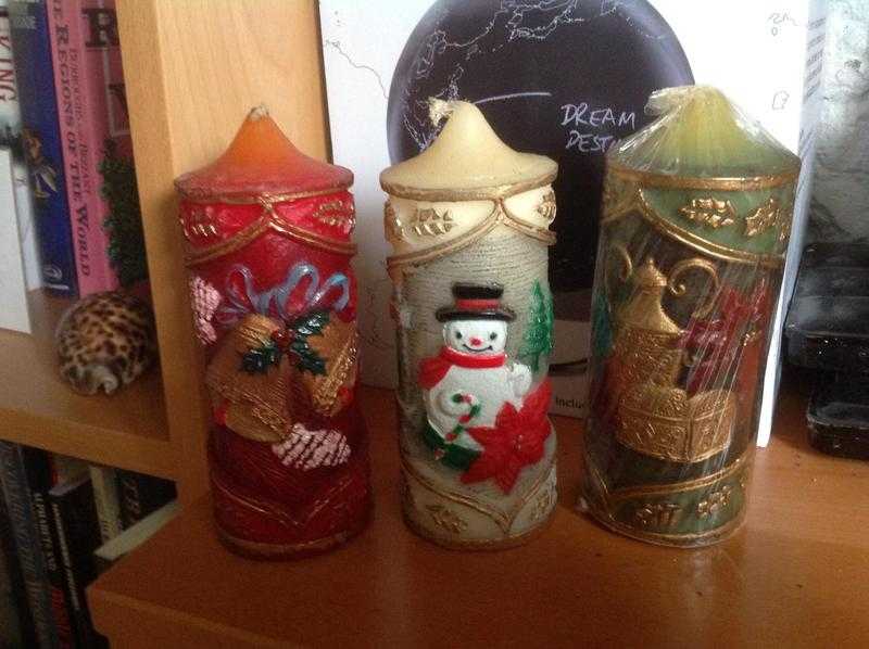 Set of 3 Christmas candles