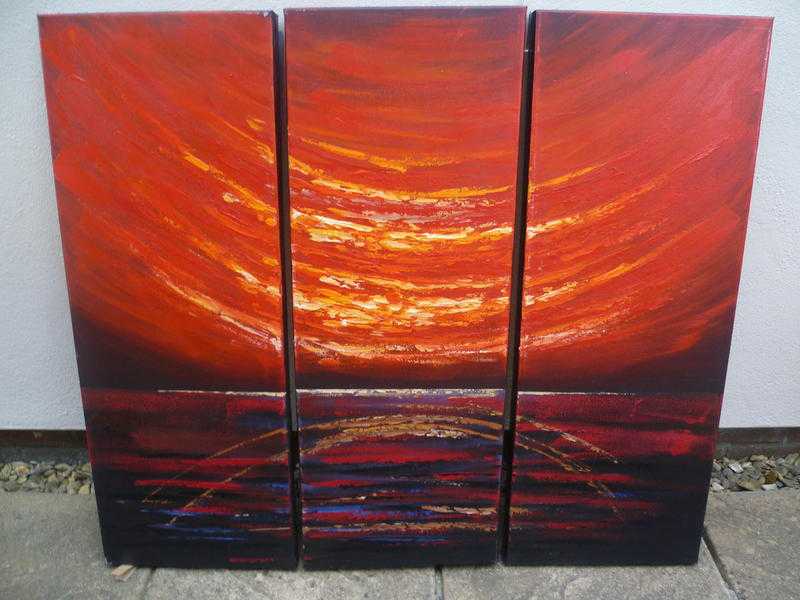 set of 3 oil paintings