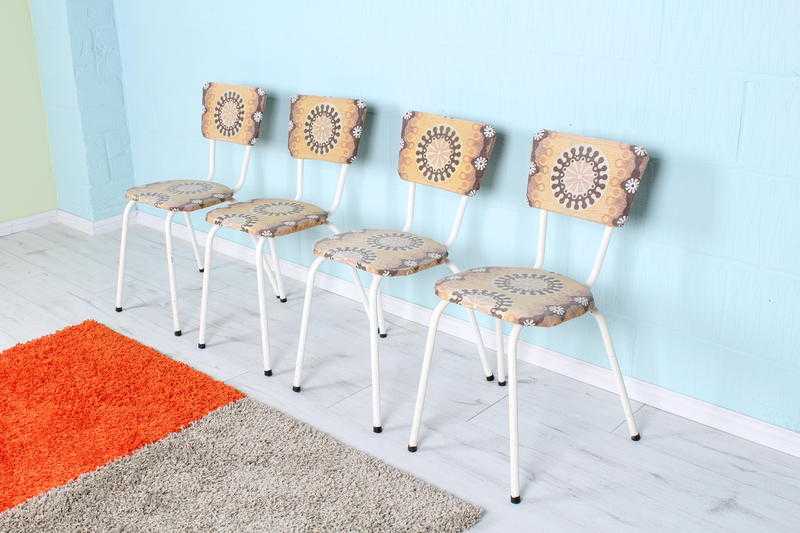 SET OF 4 1970s RETRO KITCHEN CHAIRS - CAN COURIER