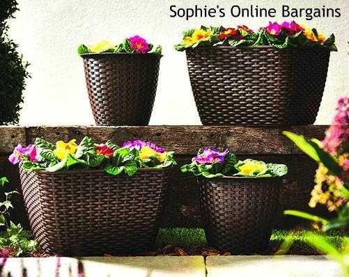 Set Of 4 Rattan Planters - NEW (free delivery)