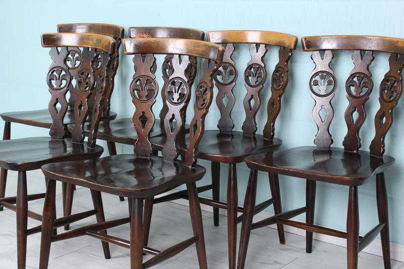 SET OF 6 FLEUR DE LYS ERCOL CHAIRS 1960s - CAN COURIER