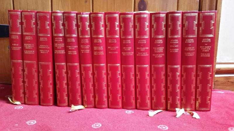 Set of works by Agatha Christie books by Heron  bound and inlay presentation set