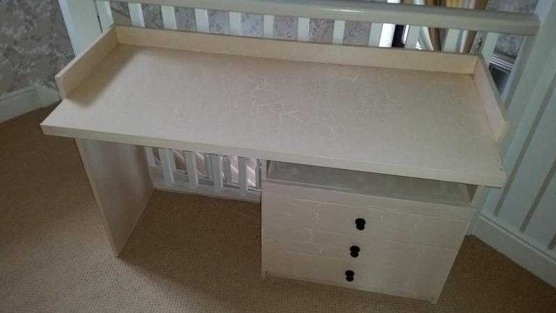 Shabby chic crackle glaze work desk with drawers