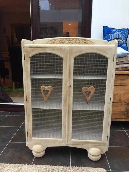 Shabby chic restored lockable display cabinet