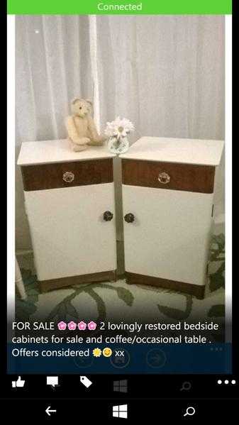 shabby chic selection of furniture ranging from tables, bedroom cabinets , restored by myself