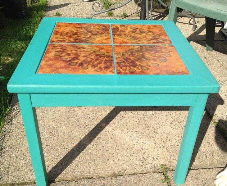 Shabby Chic side or coffee table in turquoise