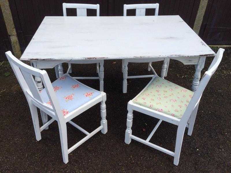 Shabby chic table amp 4 chair set