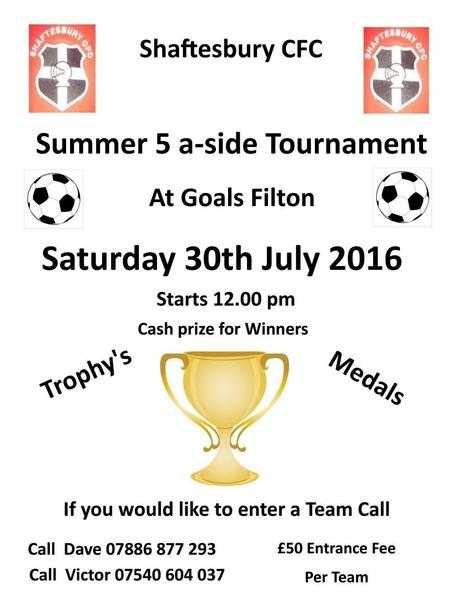 Shaftesbury crusaders FC annual summer 5-aside tournament