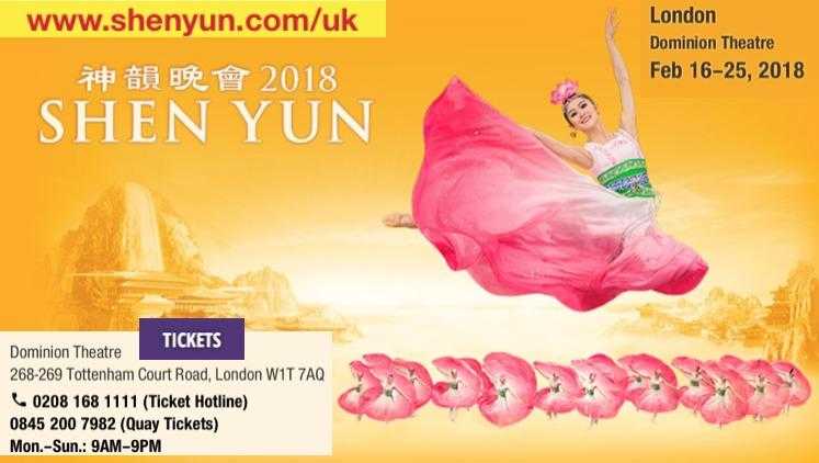 Shen Yun Coming to London Feb 16th - 25th 2018 Book NOW