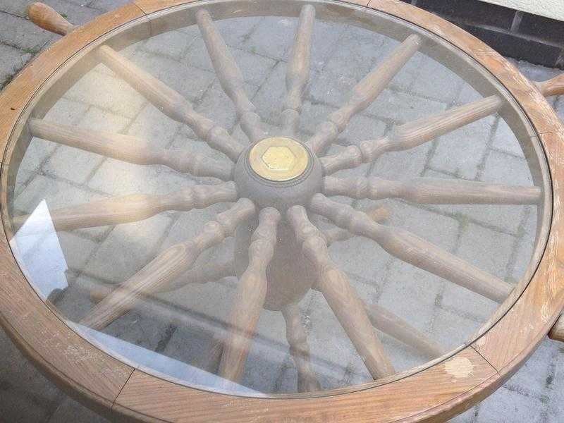 Ships wheel coffee table