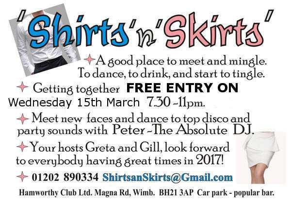 Shirts n Skirts Disco FREE ENTRY one night only