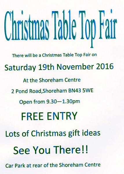 Shoreham Centre Christmas Table Top Fair