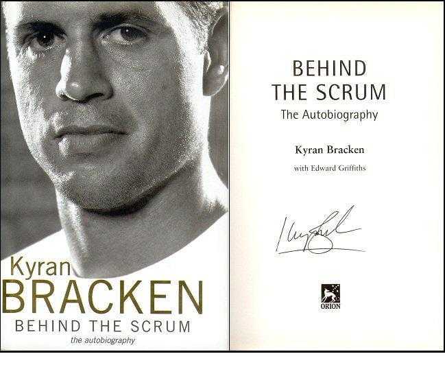 Signed autobiography quotKYRAN BRACKEN Behind The Scrum