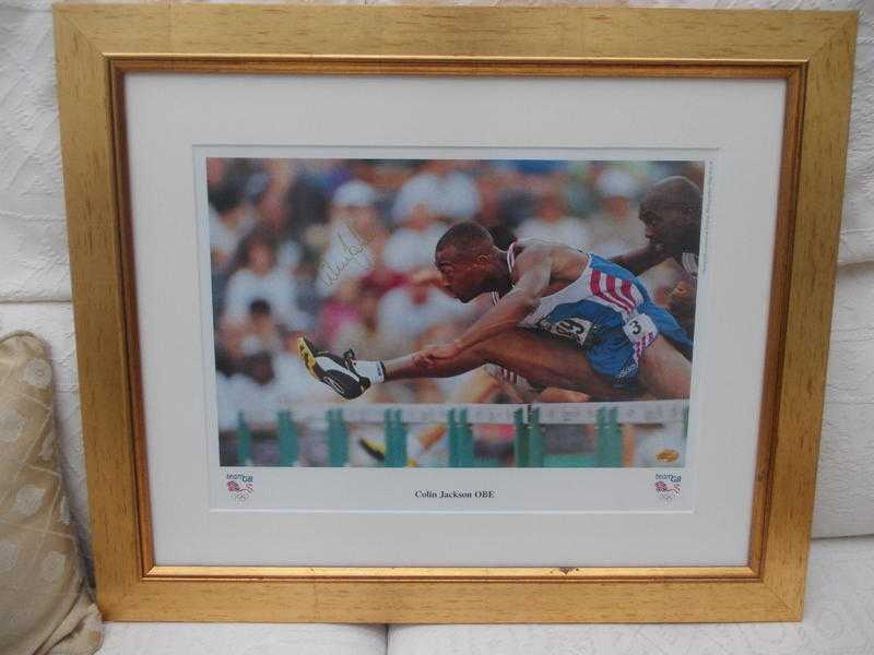 Signed Framed Photograph of Colin Jackson