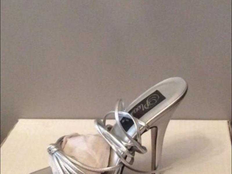 SILVER EVENING HEELS