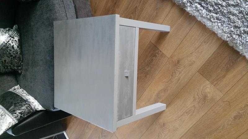 Silver grey table with large drawer