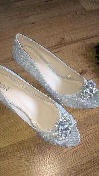 Silver high heels