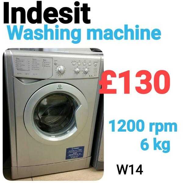 Silver Indesit Washing Machine