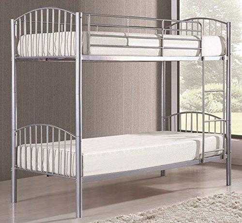 Silver Metal Bunk Bed 3ftx6ft