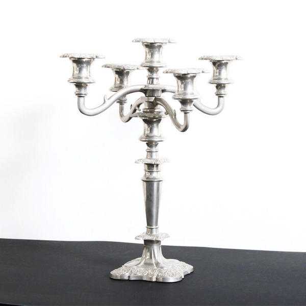 Silver Plated Candelabra with Rotating Capital and Labra at kode-store
