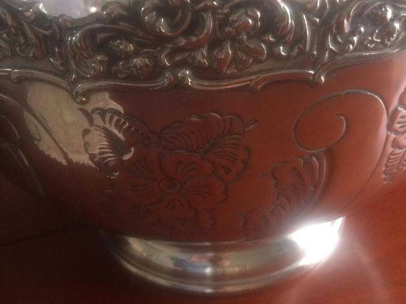 Silver plated punch bowl