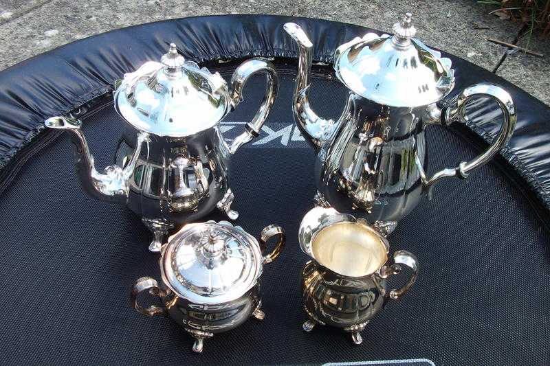 SILVER PLATED TEA COFFEE POTS  jug and sugar bowl