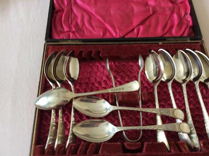 Silver spoon set with box