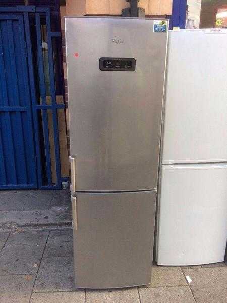 SILVER WHIRLPOOL FRIDGE FREEZER