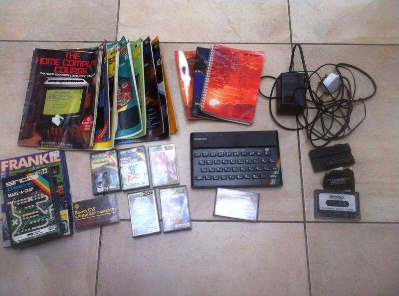 Sinclair ZX Spectrum personal computer 48k RAM plus lots of accesories inc retro computer magazines