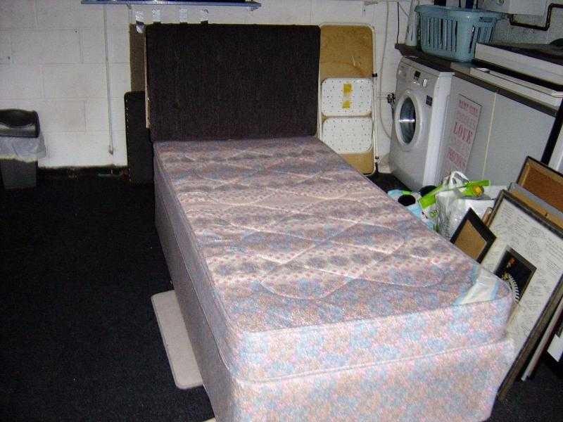 Single bed and mattress