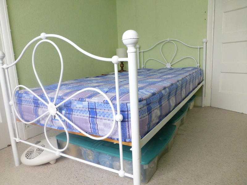 Single bed and mattress