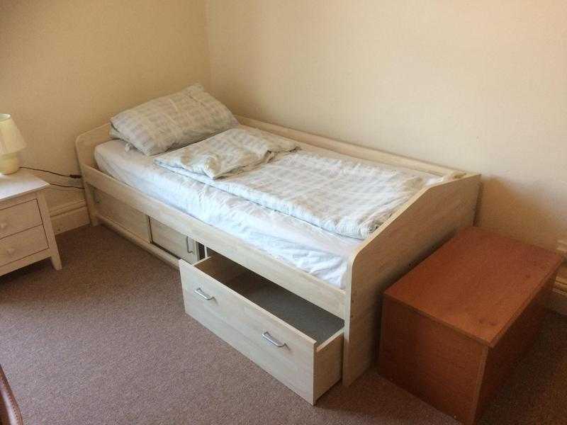 Single bed and mattress