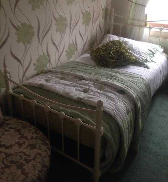 Single bed with matching bedside table